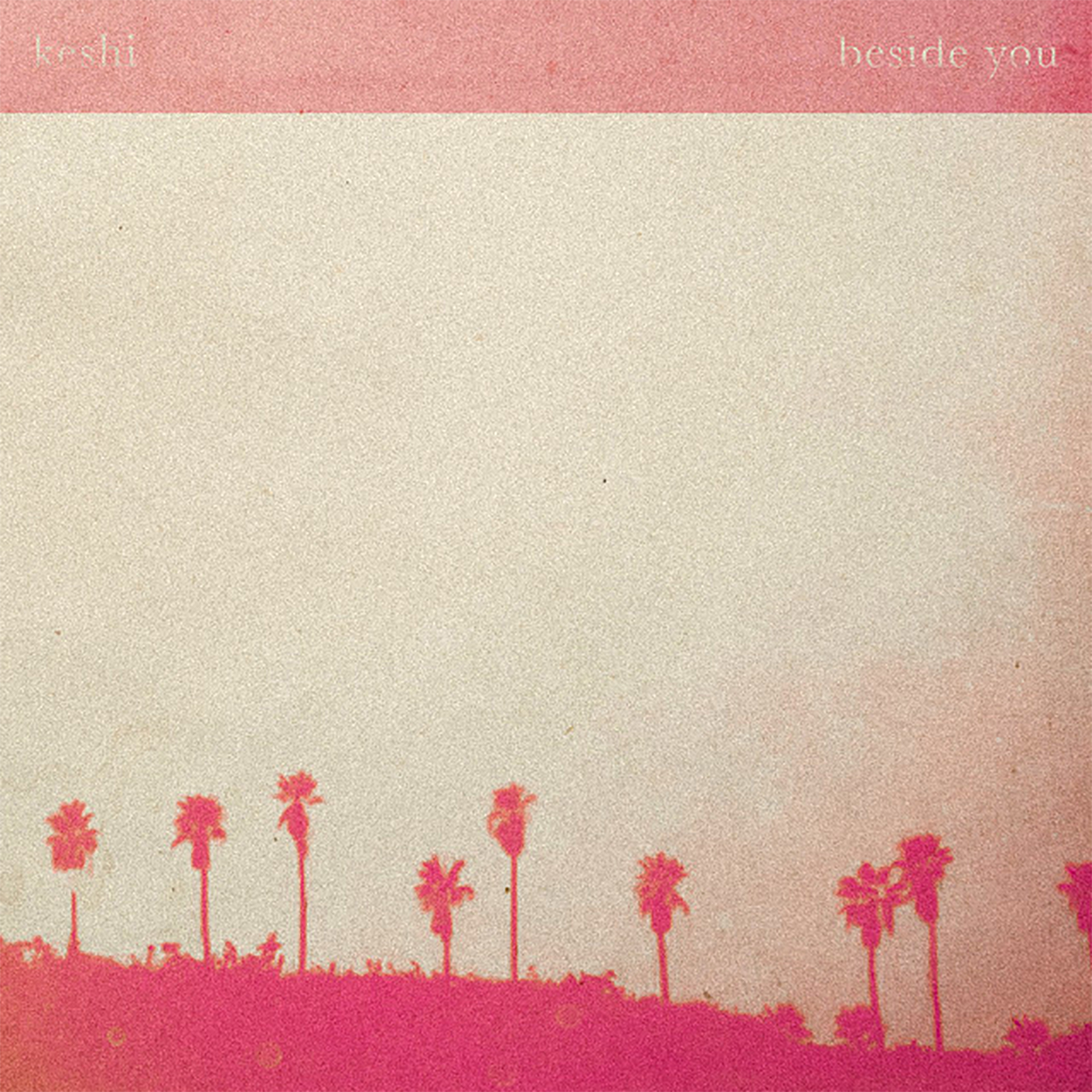 Thumbnail image for keshi's song 'beside you'. Depicts a vintage style photo of palm trees.